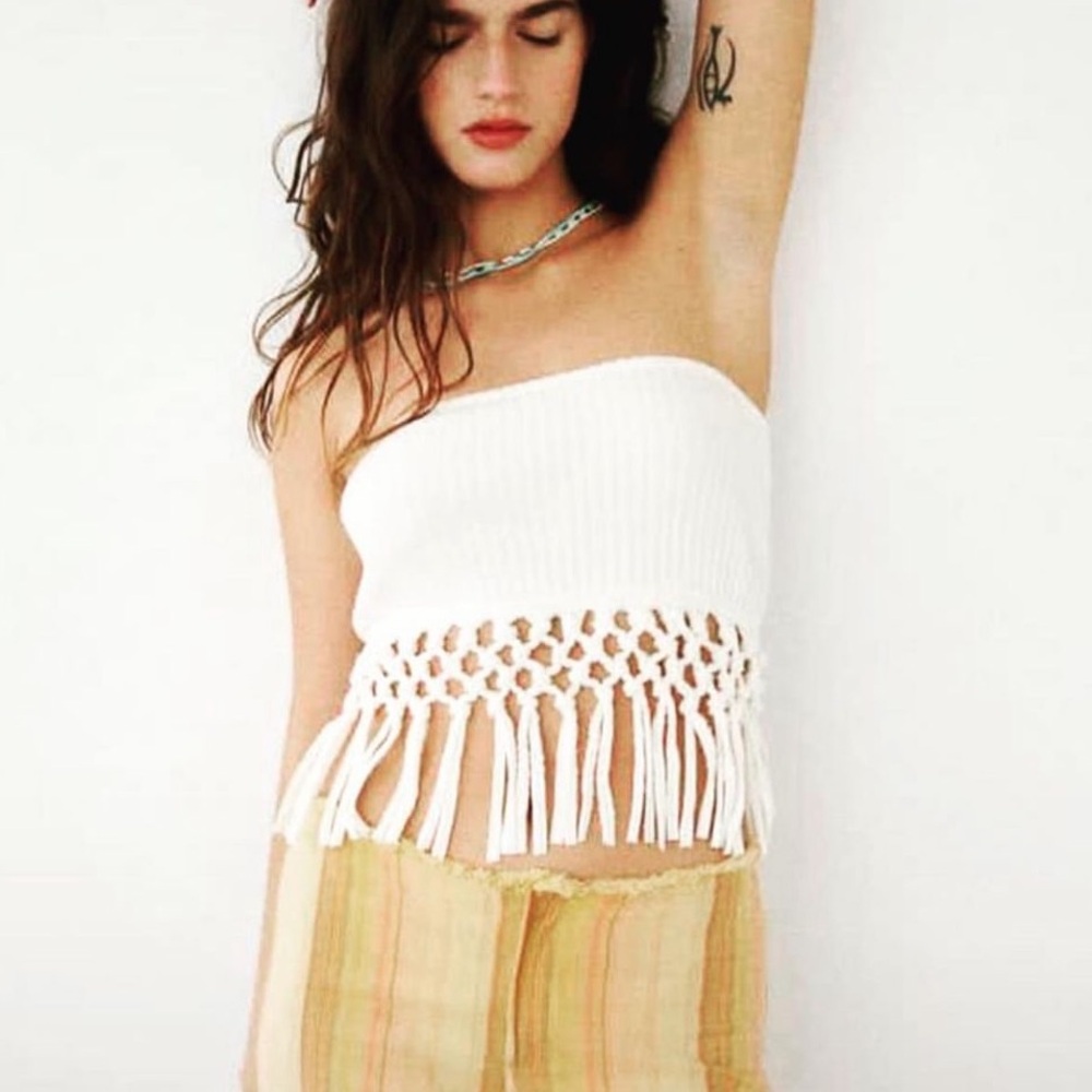 NWT Zara Fringe Crop Top